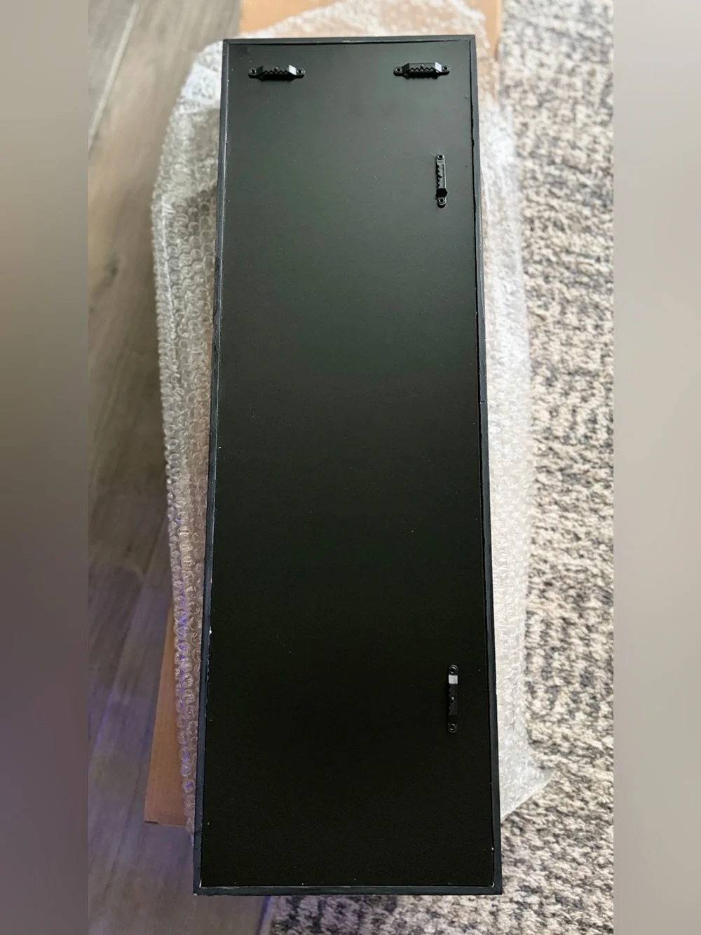 Tall Narrow Shadow Box Display Frame in Black and Beige